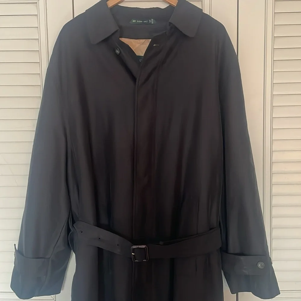 Lauren Ralph Lauren Men’s‎ Black Long Lined Trench Coat Size 46R